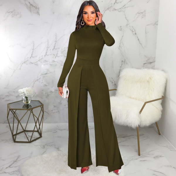 New sexy fashion solid color white-collar women's jumpsuit