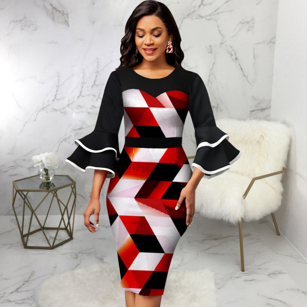 New sexy fashion digital printing women's dress