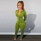 Ladies Fashion French Cashmere Pile Pants Two-piece Suit