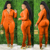 Ladies Fashion French Cashmere Pile Pants Two-piece Suit
