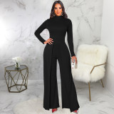 New sexy fashion solid color white-collar women's jumpsuit