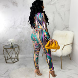 Casual fashion digital printing suit two-piece suit