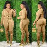 Ladies Fashion French Cashmere Pile Pants Two-piece Suit
