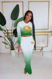 Women's spring new style gradient pile fold flared trousers fashion casual suit sexy women's clothing