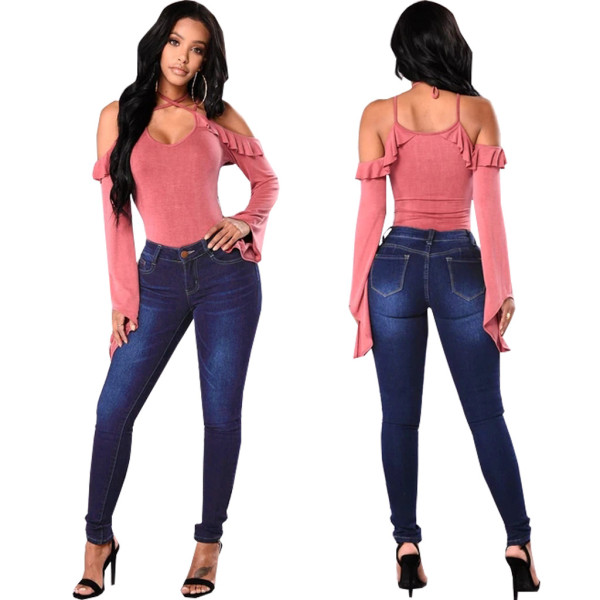 Fashion slim stretch women's jeans pencil footwear