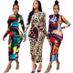Sexy Fashion Digital Printed Long Sleeve Ladies Dress