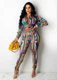 Casual fashion digital printing suit two-piece suit