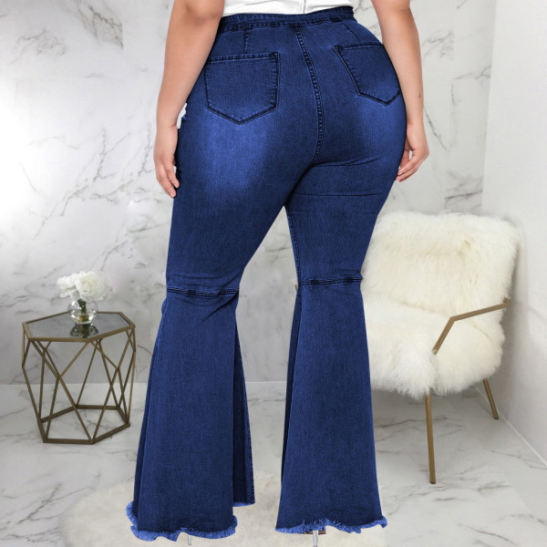 Fashion slim wide-leg plus size fat MM flared jeans