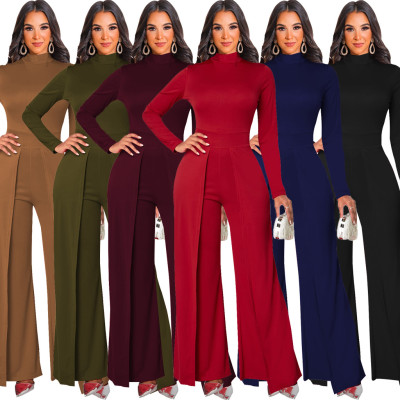 New sexy fashion solid color white-collar women's jumpsuit