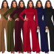 New sexy fashion solid color white-collar women's jumpsuit
