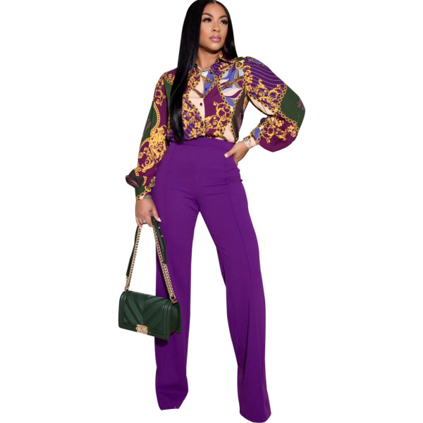 Casual fashion printed shirt multicolor women's skirt
