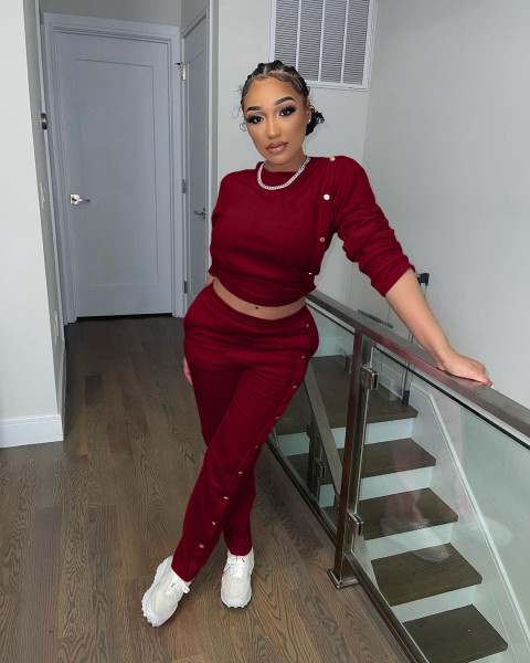 New women's gold velvet pants button slits two-piece ladies suit