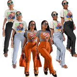 Ladies' Fleece Sweatshirt Fabric Fringed Drawstring Pants
