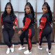 Fashion lined with sequins splicing sleeve head personalized all-match suit two-piece suit