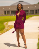 Cute fashion solid color shirt dress