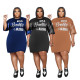 Explosive letter printing and leather fashion sexy women's dress