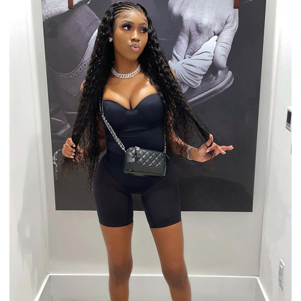 Women's winter new sexy sling one-piece high waist hollow short mesh suit women