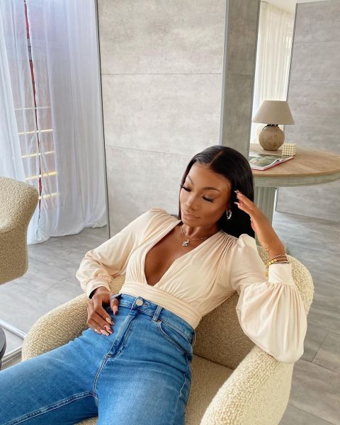 Sexy deep V elastic slim fit autumn and winter top