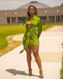 Cute fashion solid color shirt dress