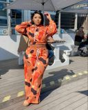Casual printing two-piece suit