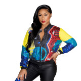 Fashion long-sleeved sequined top, multi-color new style