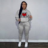Autumn Printed Sweatshirt Fleece Set