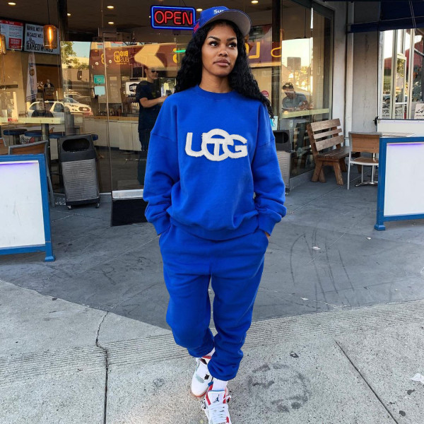 Women's autumn and winter embroidered logo sweater and sweater suit women