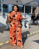 Casual printing two-piece suit