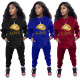 Women's winter new product sweater set popular fashion printed sweater two-piece suit