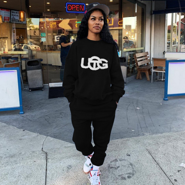 Women's autumn and winter embroidered logo sweater and sweater suit women