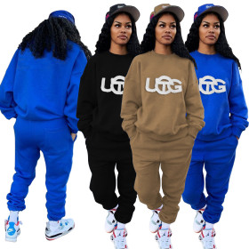 Women's autumn and winter embroidered logo sweater and sweater suit women