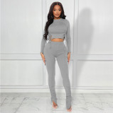 Autumn and winter threaded drawstring strap suit women