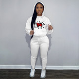 Autumn Printed Sweatshirt Fleece Set