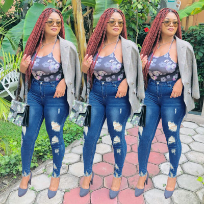 High waist fashion slim ladies jeans