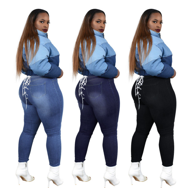 Fashion bandage women's jeans trend