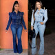 Denim wash water fashion casual slim bodysuit solid color jumpsuit