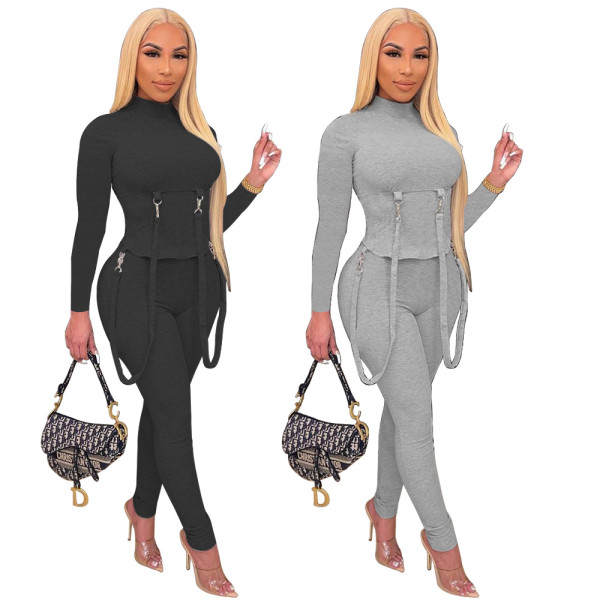 Autumn two-piece solid color long-sleeved personalized lanyard