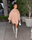 Fall/winter European and American cross-border women's solid color sweater dress