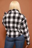 Plaid ripped pocket shirt top