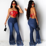 New women's high-waist slim mopping denim shorts