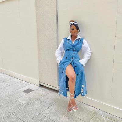 New style denim vest jacket suit collar denim dress long