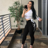 Slim jeans high-rise slim-fit jeans with straps