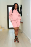 New solid color sports and leisure hooded two-piece suit