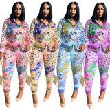 Autumn and winter long digital positioning printing suit collar professional formal suit
