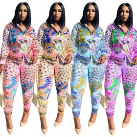 Autumn and winter long digital positioning printing suit collar professional formal suit