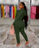 Fashion women's clothing de velvet fabric hooded zipper casual suit