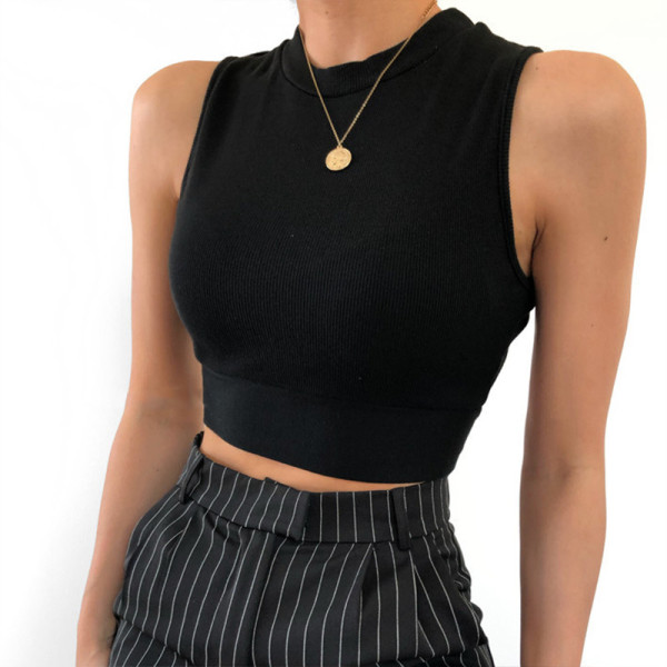 Halter cross tie bow tie women sweet sleeveless pullover round neck vest