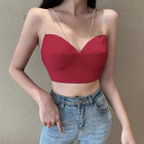 Flash diamond diamond chain tube top strap women fashion sexy lady style body shaping temperament base wrap top