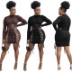 Sexy tight-fitting trendy waist cutout lace-up dress for women