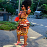 New tight sexy print plus size women's dress